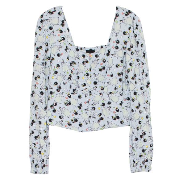 Crop Top Soot Sprites Babydoll Coquette Cottage Y2K Kawaii Button Up Size Medium - Picture 1 of 7